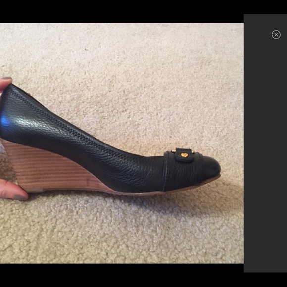Tory Burch authentic black wedge shoes - Picture 3 of 6